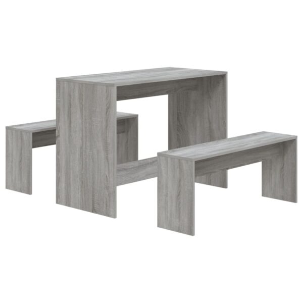 vidaXL 3 Piece Dining Set Gray Sonoma Engineered Wood - Image 2