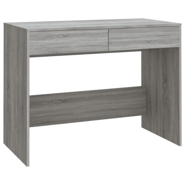 vidaXL Desk Gray Sonoma 39.8"x19.7"x30.1" Engineered Wood - Image 2