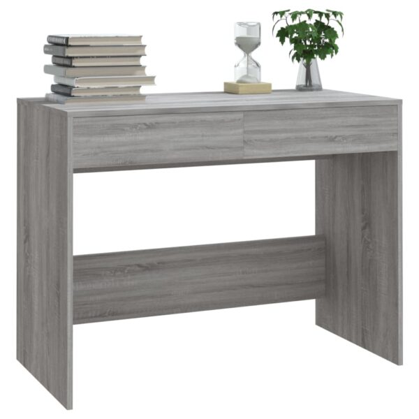 vidaXL Desk Gray Sonoma 39.8"x19.7"x30.1" Engineered Wood - Image 4