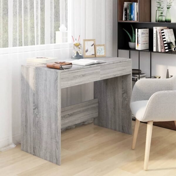 vidaXL Desk Gray Sonoma 39.8"x19.7"x30.1" Engineered Wood