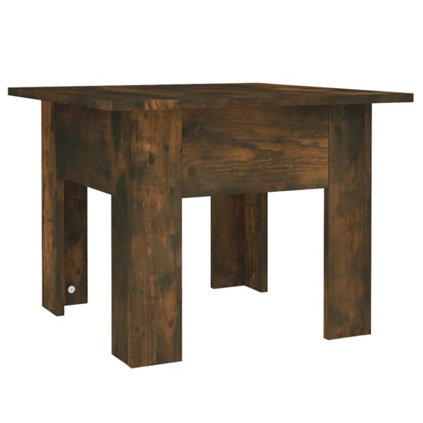 vidaXL Coffee Table Smoked Oak 21.7"x21.7"x16.5" Engineered Wood - Image 2