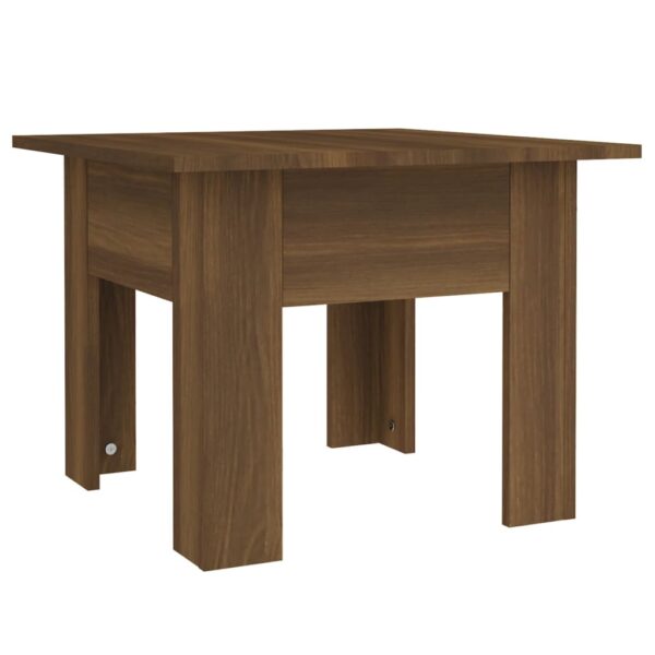 vidaXL Coffee Table Brown Oak 21.7"x21.7"x16.5" Engineered Wood - Image 2