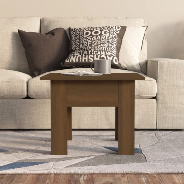 vidaXL Coffee Table Brown Oak 21.7"x21.7"x16.5" Engineered Wood - Image 3