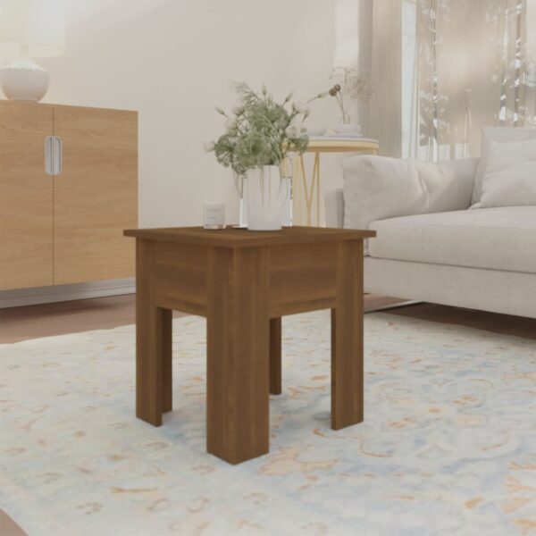 vidaXL Coffee Table Brown Oak 15.7"x15.7"x16.5" Engineered Wood - Image 3