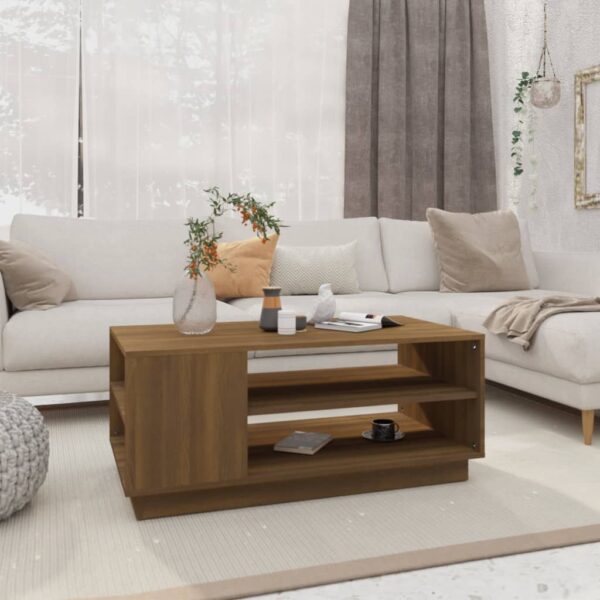 vidaXL Coffee Table Brown Oak 40.2"x21.7"x16.9" Engineered Wood