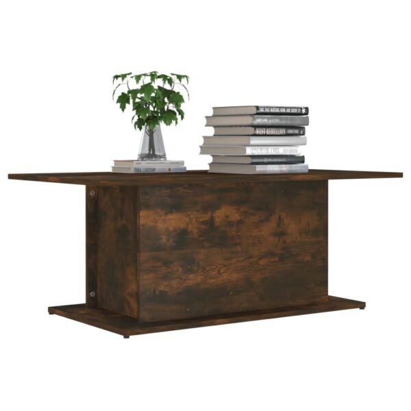 vidaXL Coffee Table Smoked Oak 40.2"x21.9"x15.7" Engineered Wood - Image 3