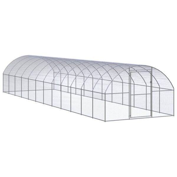 vidaXL Outdoor Chicken Coop 9.8'x39.4'x6.6' Galvanized Steel