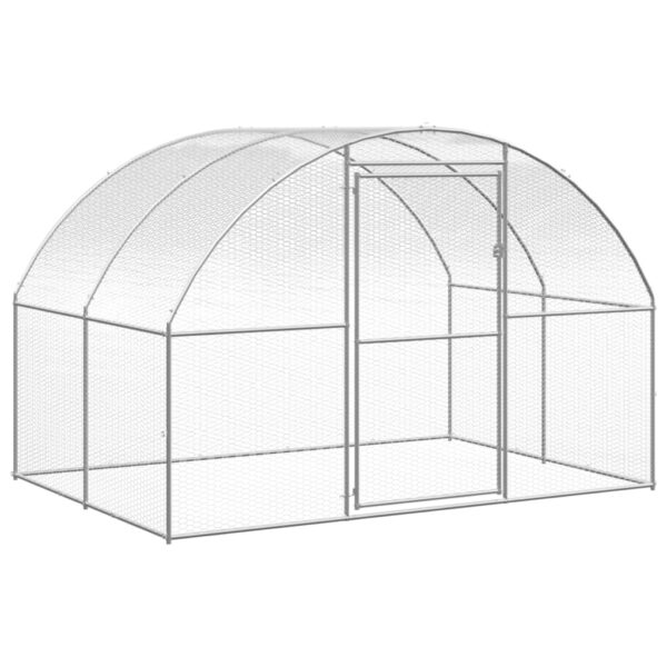 vidaXL Outdoor Chicken Coop 9.8'x39.4'x6.6' Galvanized Steel - Image 4