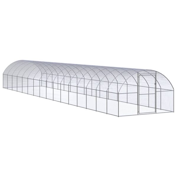 vidaXL Outdoor Chicken Coop 9.8'x52.5'x6.6' Galvanized Steel