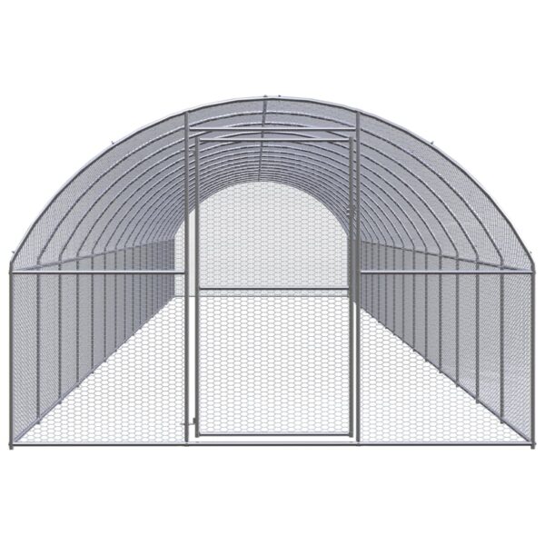 vidaXL Outdoor Chicken Coop 9.8'x52.5'x6.6' Galvanized Steel - Image 2