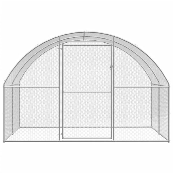 vidaXL Outdoor Chicken Coop 9.8'x52.5'x6.6' Galvanized Steel - Image 5