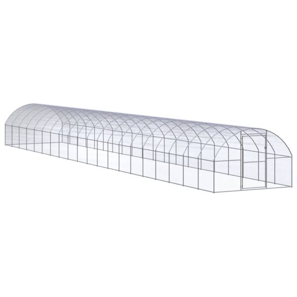 vidaXL Outdoor Chicken Coop 9.8'x65.6'x6.6' Galvanized Steel