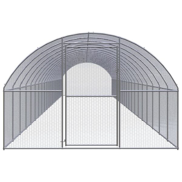 vidaXL Outdoor Chicken Coop 9.8'x65.6'x6.6' Galvanized Steel - Image 2