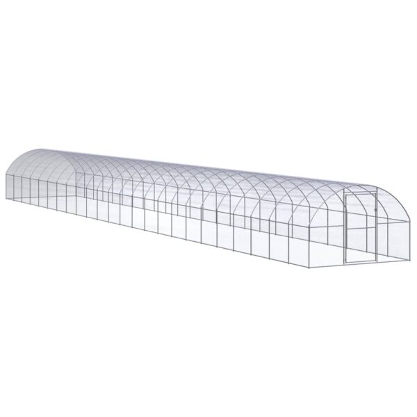 vidaXL Outdoor Chicken Coop 9.8'x78.7'x6.6' Galvanized Steel