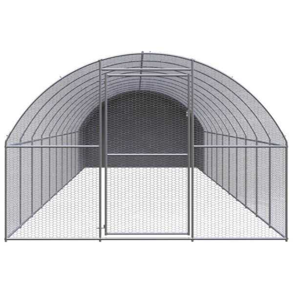 vidaXL Outdoor Chicken Coop 9.8'x39.4'x6.6' Galvanized Steel - Image 2