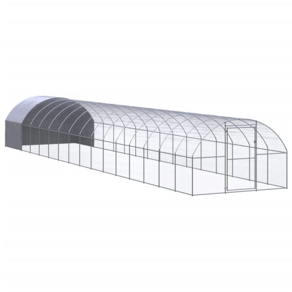 vidaXL Outdoor Chicken Coop 9.8'x52.5'x6.6' Galvanized Steel