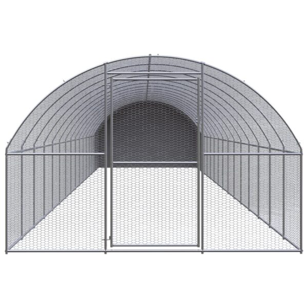 vidaXL Outdoor Chicken Coop 9.8'x52.5'x6.6' Galvanized Steel - Image 2