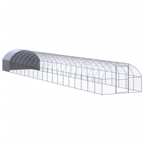 vidaXL Outdoor Chicken Coop 9.8'x65.6'x6.6' Galvanized Steel