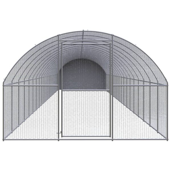 vidaXL Outdoor Chicken Coop 9.8'x65.6'x6.6' Galvanized Steel - Image 2