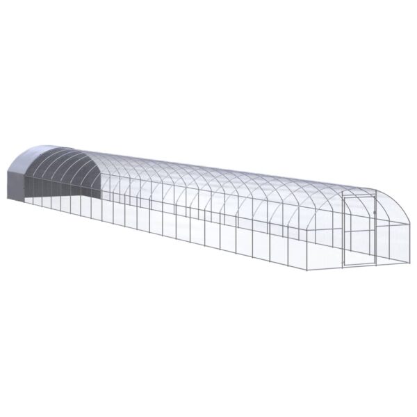 vidaXL Outdoor Chicken Coop 9.8'x78.7'x6.6' Galvanized Steel