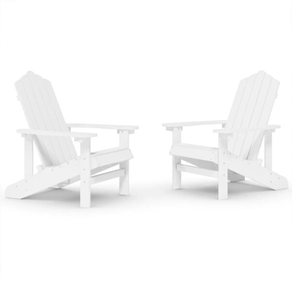 vidaXL Patio Adirondack Chairs 2 pcs HDPE White - Image 2