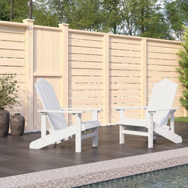 vidaXL Patio Adirondack Chairs 2 pcs HDPE White