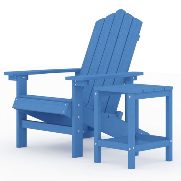 vidaXL Patio Adirondack Chair with Table HDPE Aqua Blue - Image 2