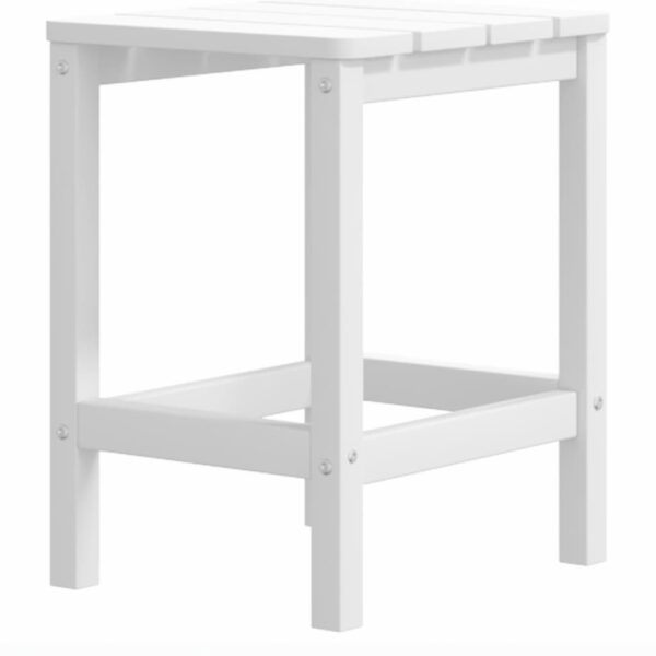 vidaXL Patio Adirondack Chair with Footstool & Table HDPE White - Image 5