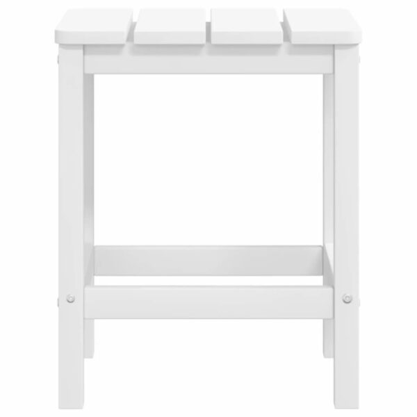 vidaXL Patio Adirondack Chair with Footstool & Table HDPE White - Image 6