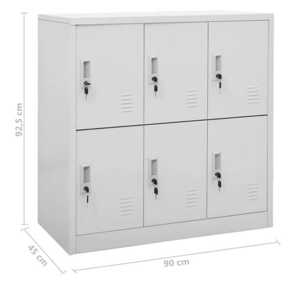 vidaXL Locker Cabinets 2 pcs Light Gray 35.4"x17.7"x36.4" Steel - Image 9