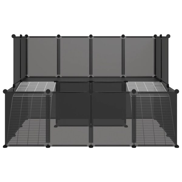 vidaXL Small Animal Cage Black 56.3"x42.1"x36.6" PP and Steel - Image 3