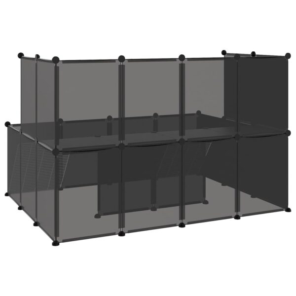 vidaXL Small Animal Cage Black 56.3"x42.1"x36.6" PP and Steel - Image 5