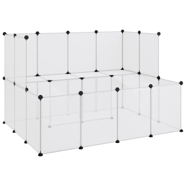 vidaXL Small Animal Cage Transparent 56.3"x42.1"x36.6" PP and Steel - Image 2