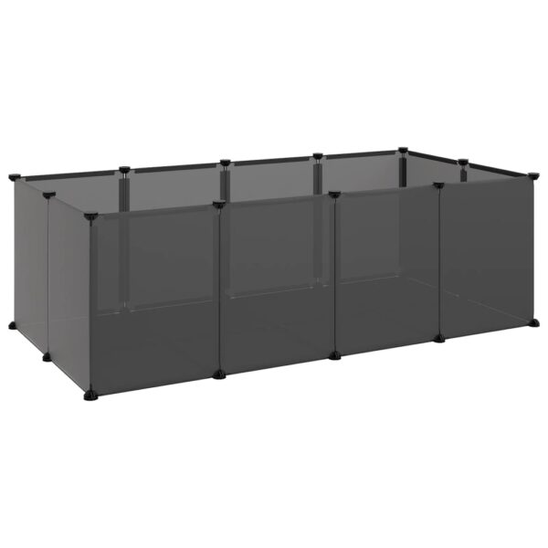 vidaXL Small Animal Cage Black 56.7"x29.1"x18.3" PP and Steel - Image 2