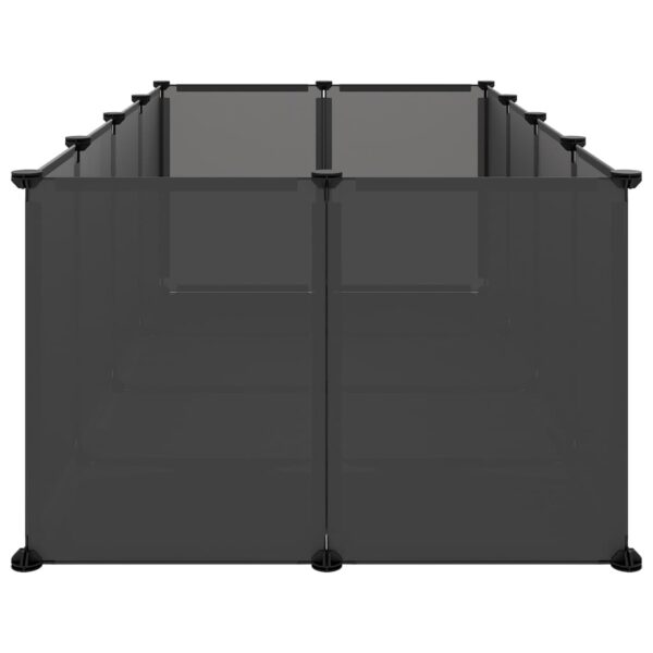 vidaXL Small Animal Cage Black 56.7"x29.1"x18.3" PP and Steel - Image 4