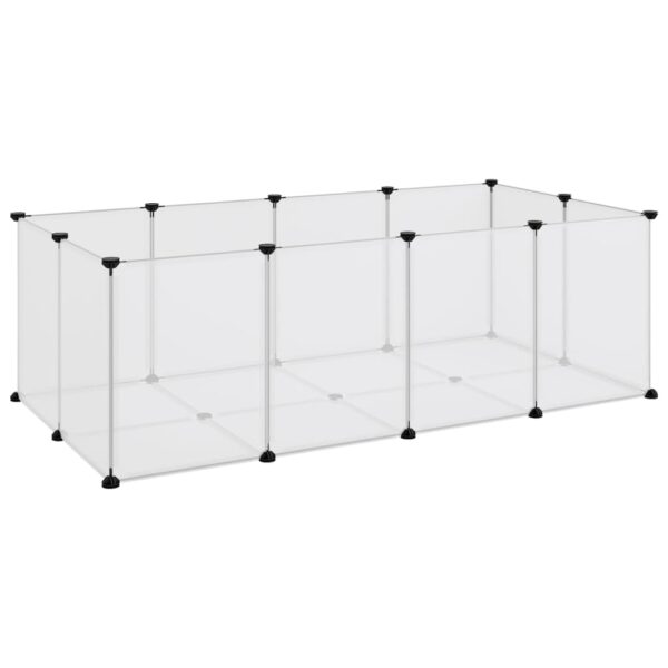 vidaXL Small Animal Cage Transparent 56.7"x29.1"x18.3" PP and Steel - Image 2