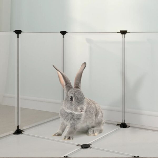 vidaXL Small Animal Cage Transparent 56.7"x29.1"x18.3" PP and Steel - Image 6