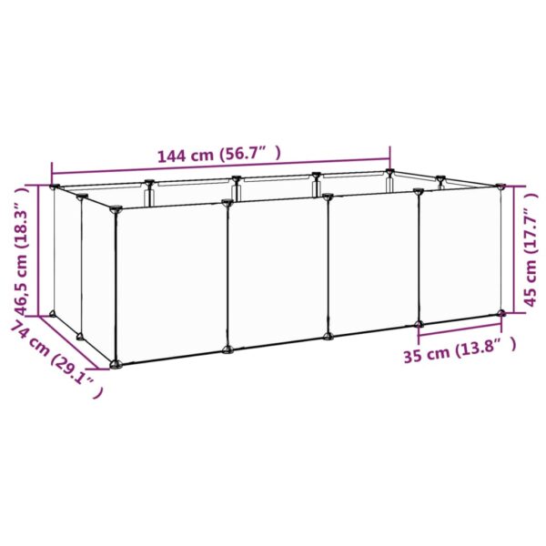 vidaXL Small Animal Cage Transparent 56.7"x29.1"x18.3" PP and Steel - Image 7