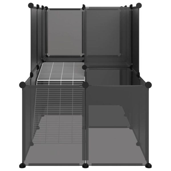 vidaXL Small Animal Cage Black 55.9"x29.1"x36.6" PP and Steel - Image 3