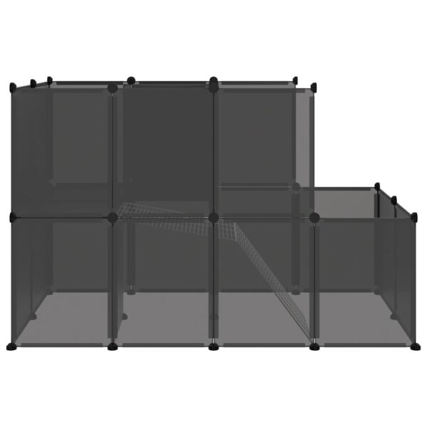 vidaXL Small Animal Cage Black 55.9"x29.1"x36.6" PP and Steel - Image 4