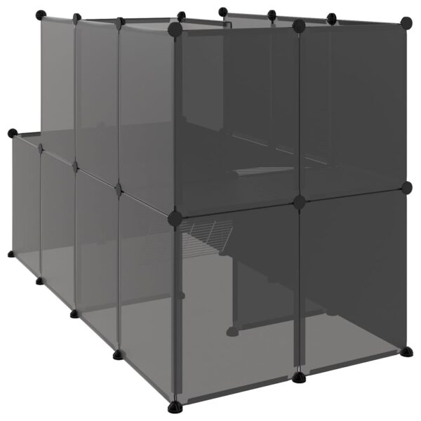 vidaXL Small Animal Cage Black 55.9"x29.1"x36.6" PP and Steel - Image 5