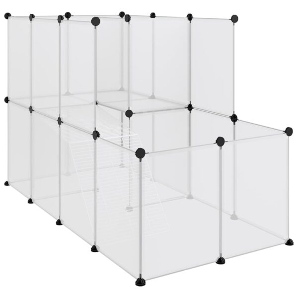 vidaXL Small Animal Cage Transparent 55.9"x29.1"x36.6" PP and Steel - Image 2