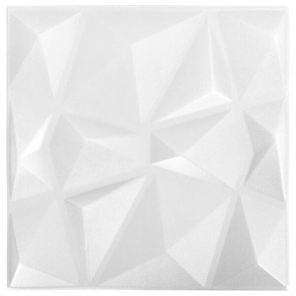 vidaXL 3D Wall Panels 24 pcs 19.7"x19.7" Diamond White 64.6 ftÂ² - Image 2