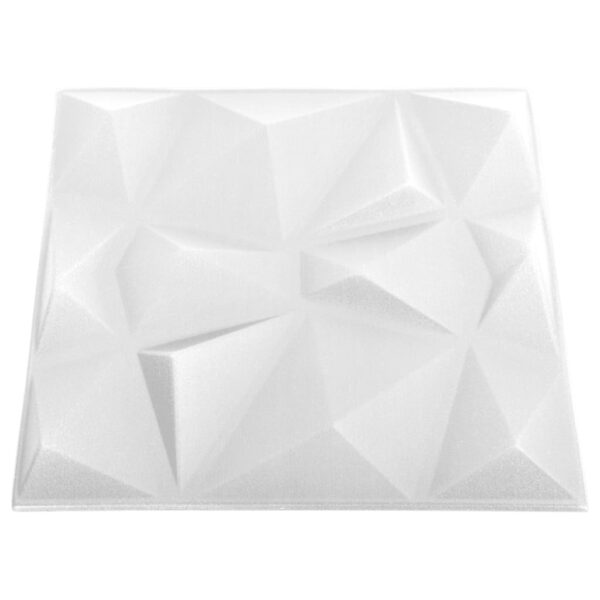 vidaXL 3D Wall Panels 24 pcs 19.7"x19.7" Diamond White 64.6 ftÂ² - Image 5