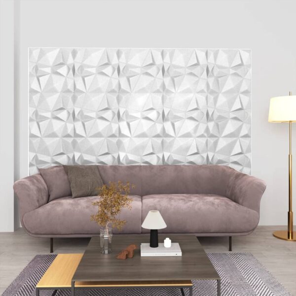 vidaXL 3D Wall Panels 24 pcs 19.7"x19.7" Diamond White 64.6 ftÂ²