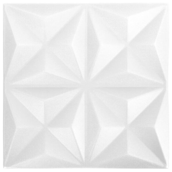 vidaXL 3D Wall Panels 24 pcs 19.7"x19.7" Origami White 64.6 ftÂ² - Image 2