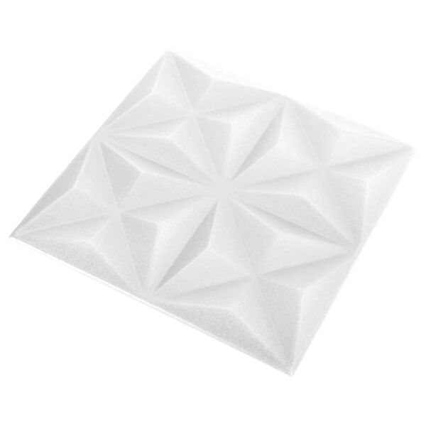 vidaXL 3D Wall Panels 24 pcs 19.7"x19.7" Origami White 64.6 ftÂ² - Image 4