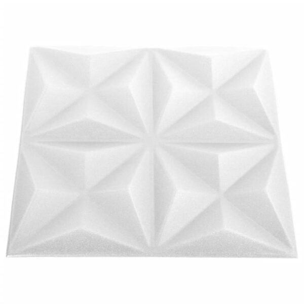 vidaXL 3D Wall Panels 24 pcs 19.7"x19.7" Origami White 64.6 ftÂ² - Image 5