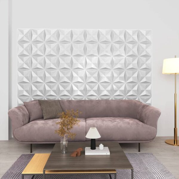 vidaXL 3D Wall Panels 24 pcs 19.7"x19.7" Origami White 64.6 ftÂ²