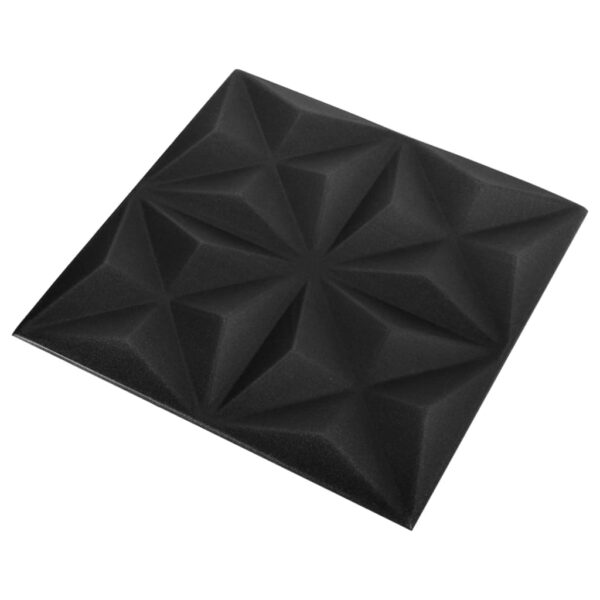 vidaXL 3D Wall Panels 48 pcs 19.7"x19.7" Origami Black 129.2 ftÂ² - Image 4